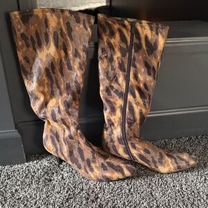 Impo Brown Leopard Heeled Boots